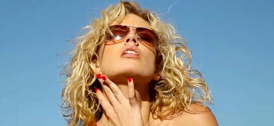 Curly haired bonny blondie fingerfucks outdoors on 4 wheeler