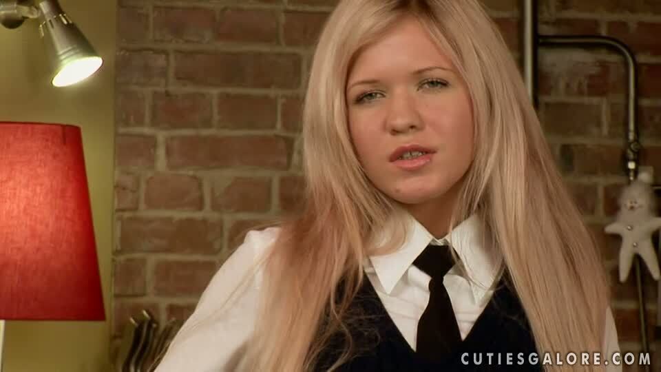 Perfect Blonde School Girl Cristal May Masturbating Her Pussy and Ass