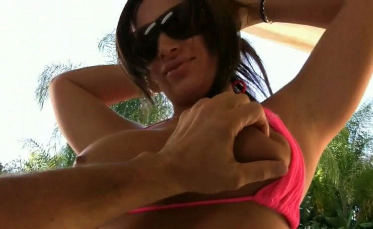 Busty brunette Vanessa sucks lover's like crazy