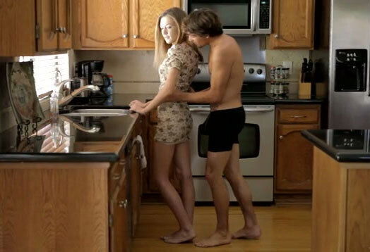 Desirable blonde teeny Alison Faye rides solid cowgirl position