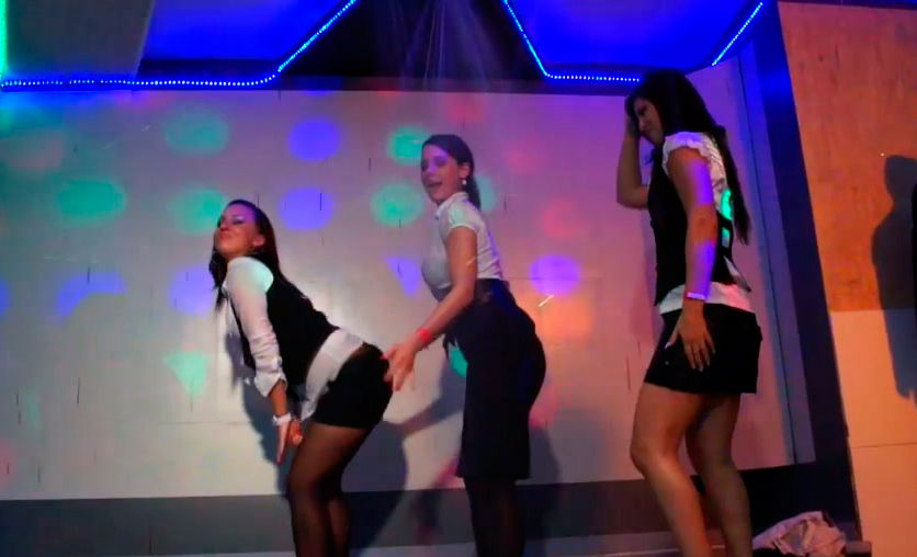 Nasty girls are dancing dirty on a stage