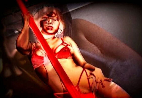 Trashy bitch Mai Haruna is pole dancing wearing seductive red bikini