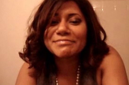 Slutty ebony posing black stockings