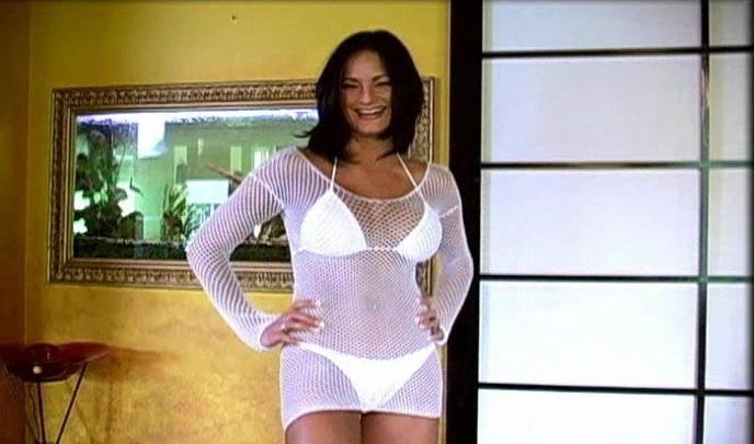 Backstage scene with brunette Alicia