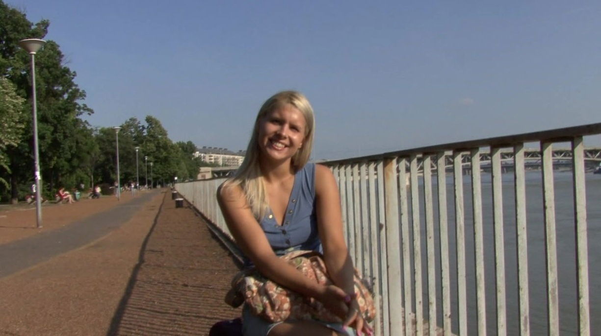 Slender blonde fucking with herself