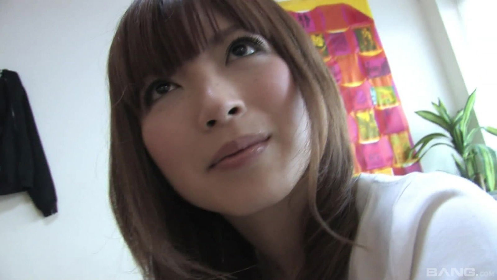 Cutie with bangs Kaori Aikawa sucking a delicious schlong hard