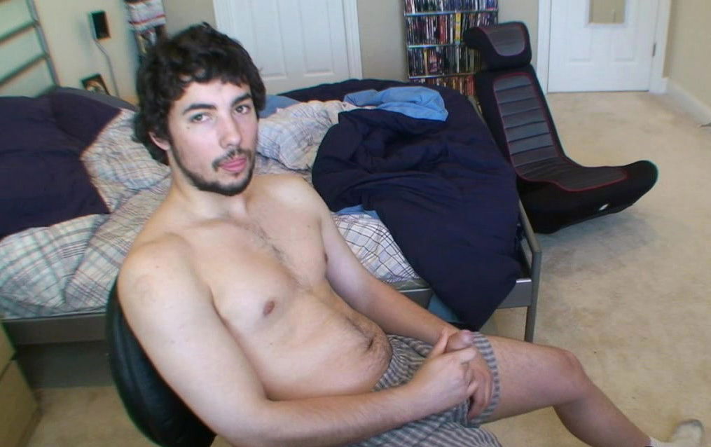 David West is sitting and masturbating on the camera with pleasure