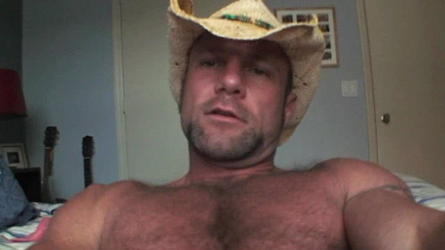 Sexy redneck Clay Towers wanking his hard cock