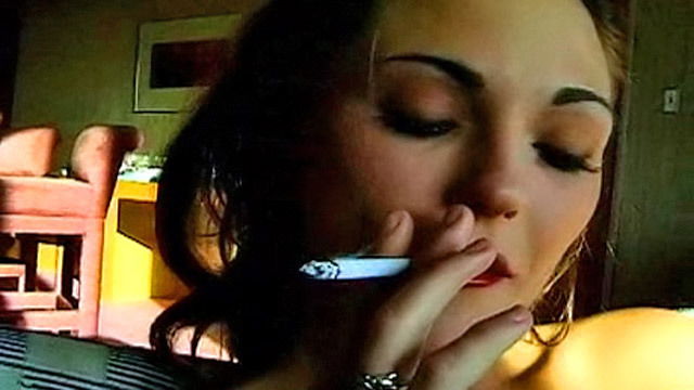 Smoking chick lipstick needs masturbate