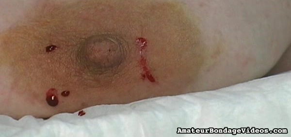 Fat girl cries during tit torture