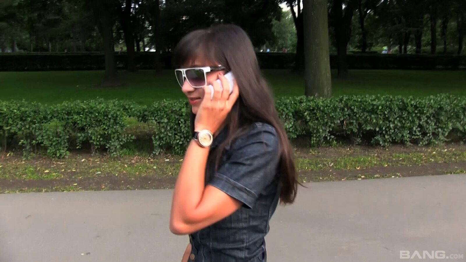 Shrima Malati bends over handsome man's