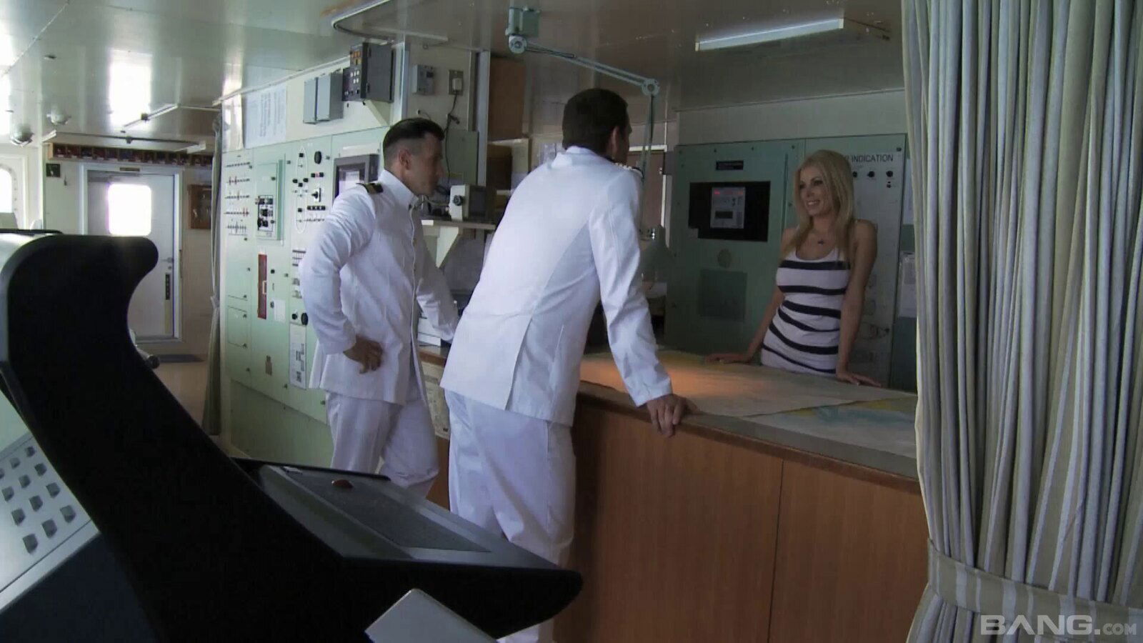 Couple uniforms want play with blonde Dona Bell