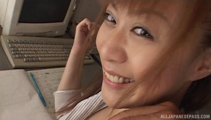 Asian office lady Hina Aizawa gets banged with pussy