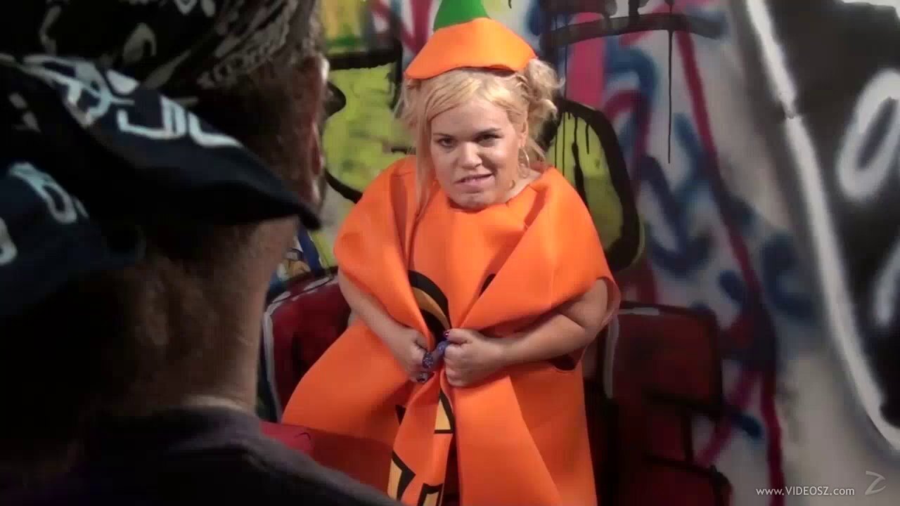 Blonde midget with big natural tits getting her pussy licked