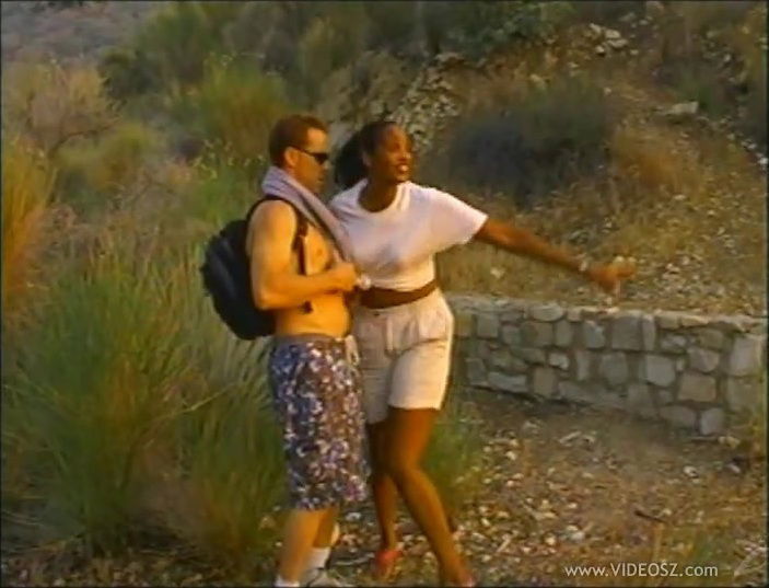 Ebony Sabrina Star gets banged by a White dude outdoors