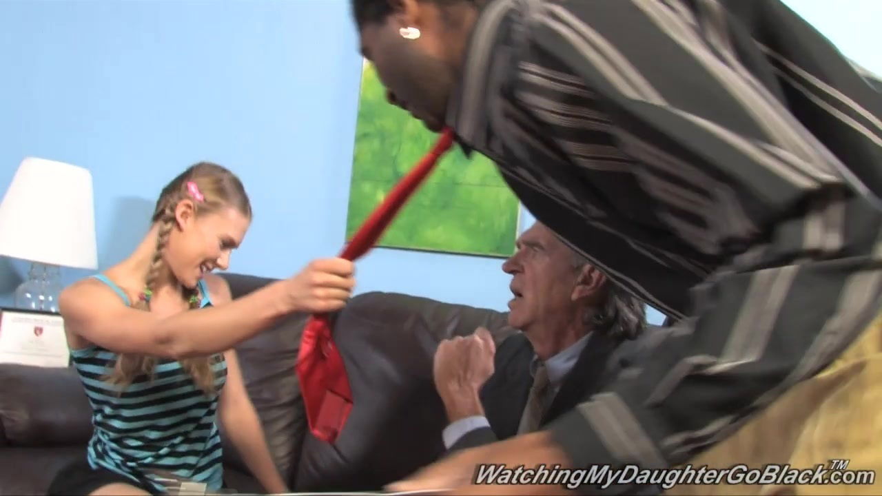 Adorable Sunset Diamond Gets Fucked By A Big Black Cock In Front Of Her Dad