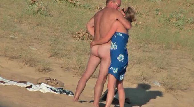 Naughty couple from France acting wild beach