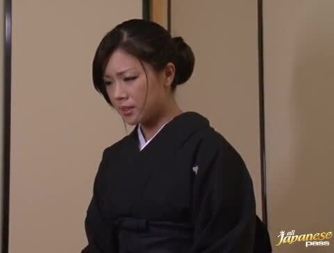 Rin Aizawa the hot Japanese widow gets double penetrated