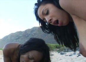 Horny pornstars Jada Fire and Misti Love in exotic black and ebony, facial porn scene