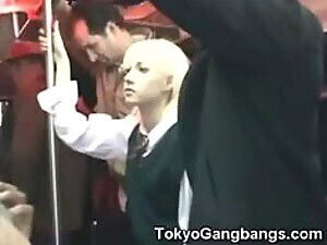 Slutty Blonde Teen Gets Pussy Fingered Japanese Metro