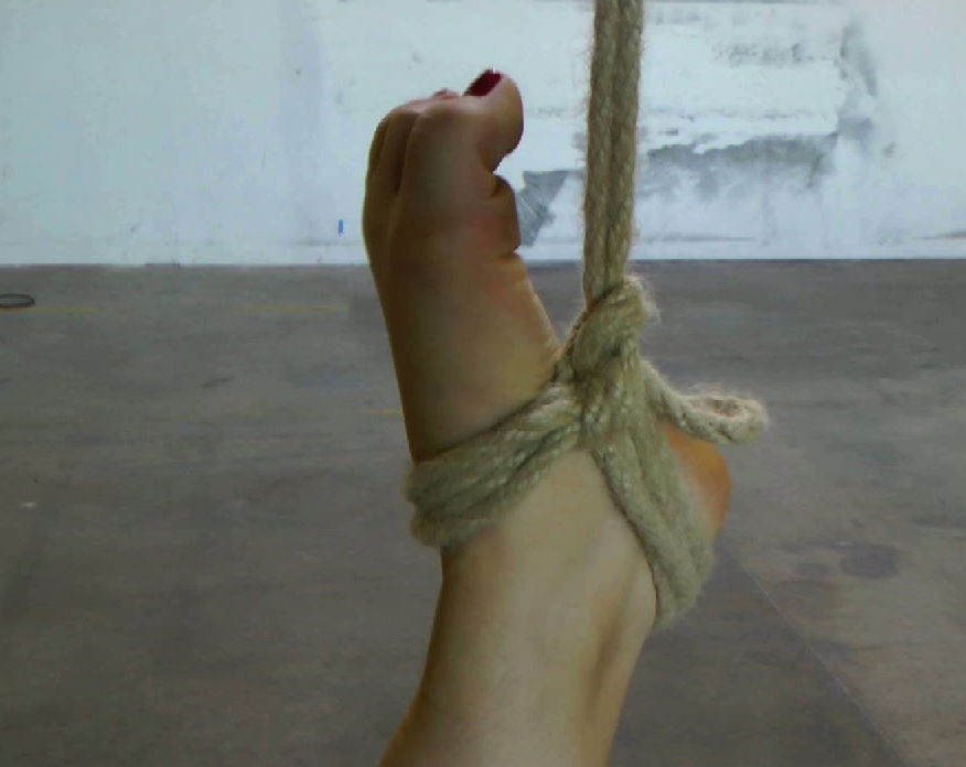 Bosomy brunette white lady is bound and available for exploration