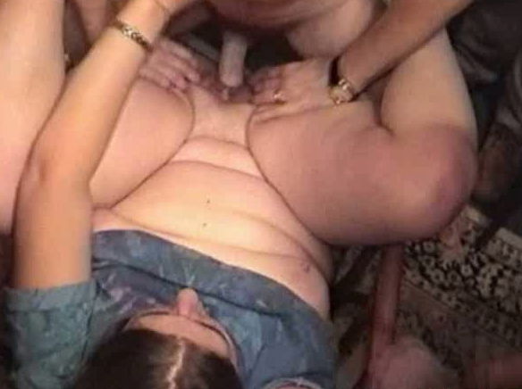 Chubby perverted pale brunette gets nailed missionary by black stud