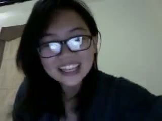 Petite geeky Asian teen chick Harriet Sugarcookie flashes huge boobs