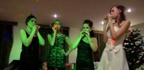 busty girlfriend shows college party