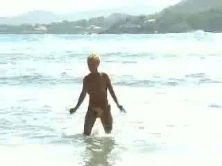 I taped two whorish mature women on the nudist beach