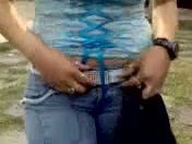 Curly Mexican chick demonstrates me her juicy booty