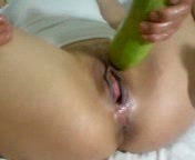 Slutty wife of mine easily fists her soaking snatch