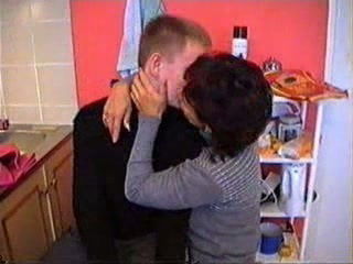 Russian neighbor MILF let me eat her hairy pussy in the kitchen