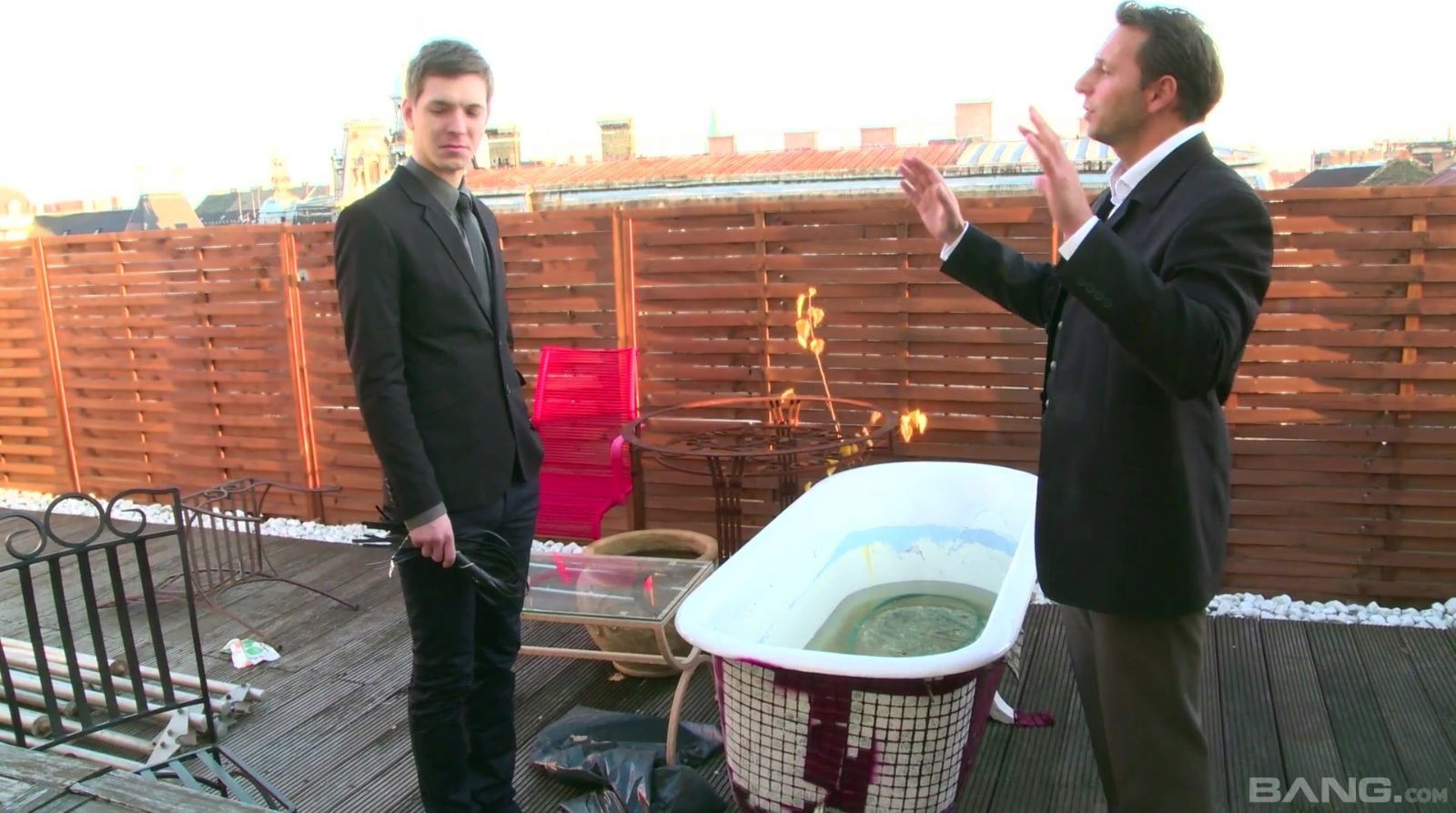 kinky guys finally fuck naughty Alysa while moans