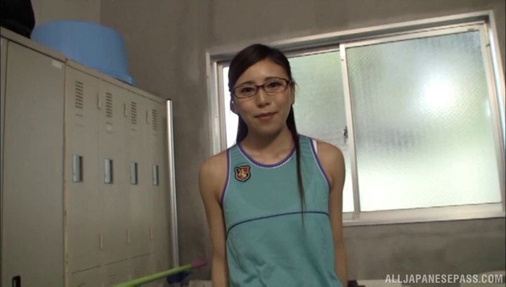 Hitomi Madoka girl with glasses loves masturbate