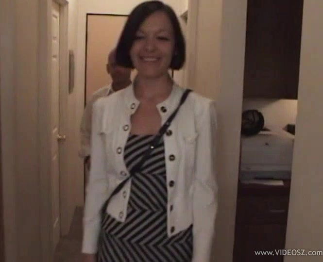 Camilla Rhodes gets a facial after sucking on two cocks