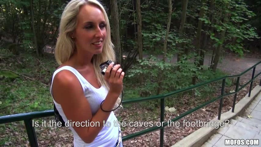 outdoors with sexy blonde Jennifer Simons