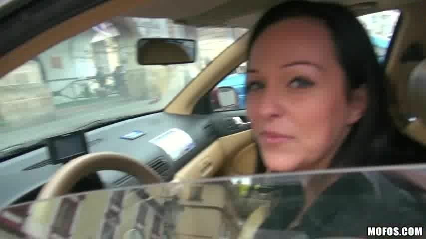 Natali Blue rides a hard cock in the backseat of a car