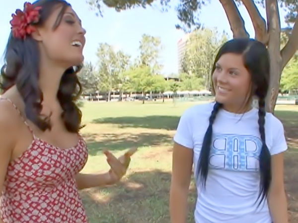 Horny girl seducing young female exchange student from hungary