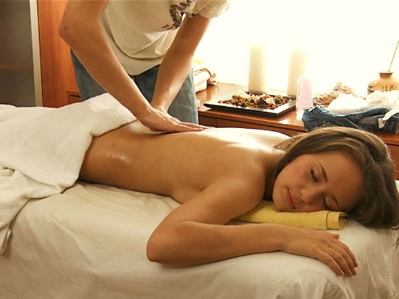 Erotic massage is what charming svelte babe Laura Young thirsts for