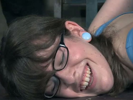 This nerdy girl with a nice ass has an addiction to punishment