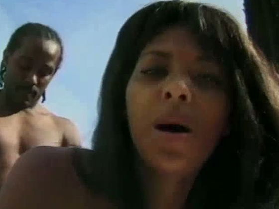 Lovely Latina MILF Tina Burner fucks with her black horny man by the pool