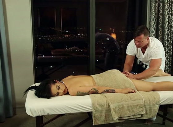 Busty tabooed brunette seduces shy massage man hoping to taste his cock