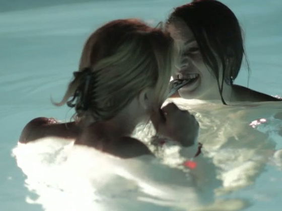 horny bisexual studs slutty petite chicks have steamy some pool