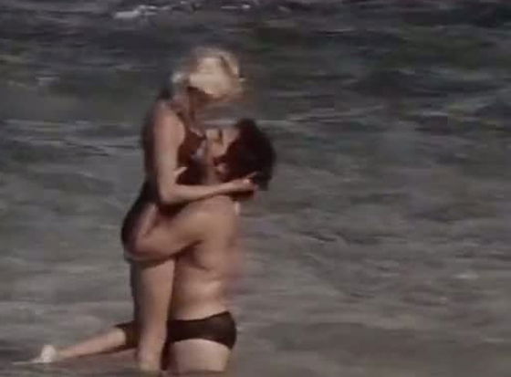 Ginger Lynn Allen having passionate beach with hairy