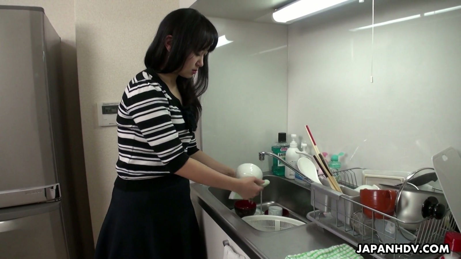 tired hubby falls asleep while colleague fucks wife Risa Kurokawa