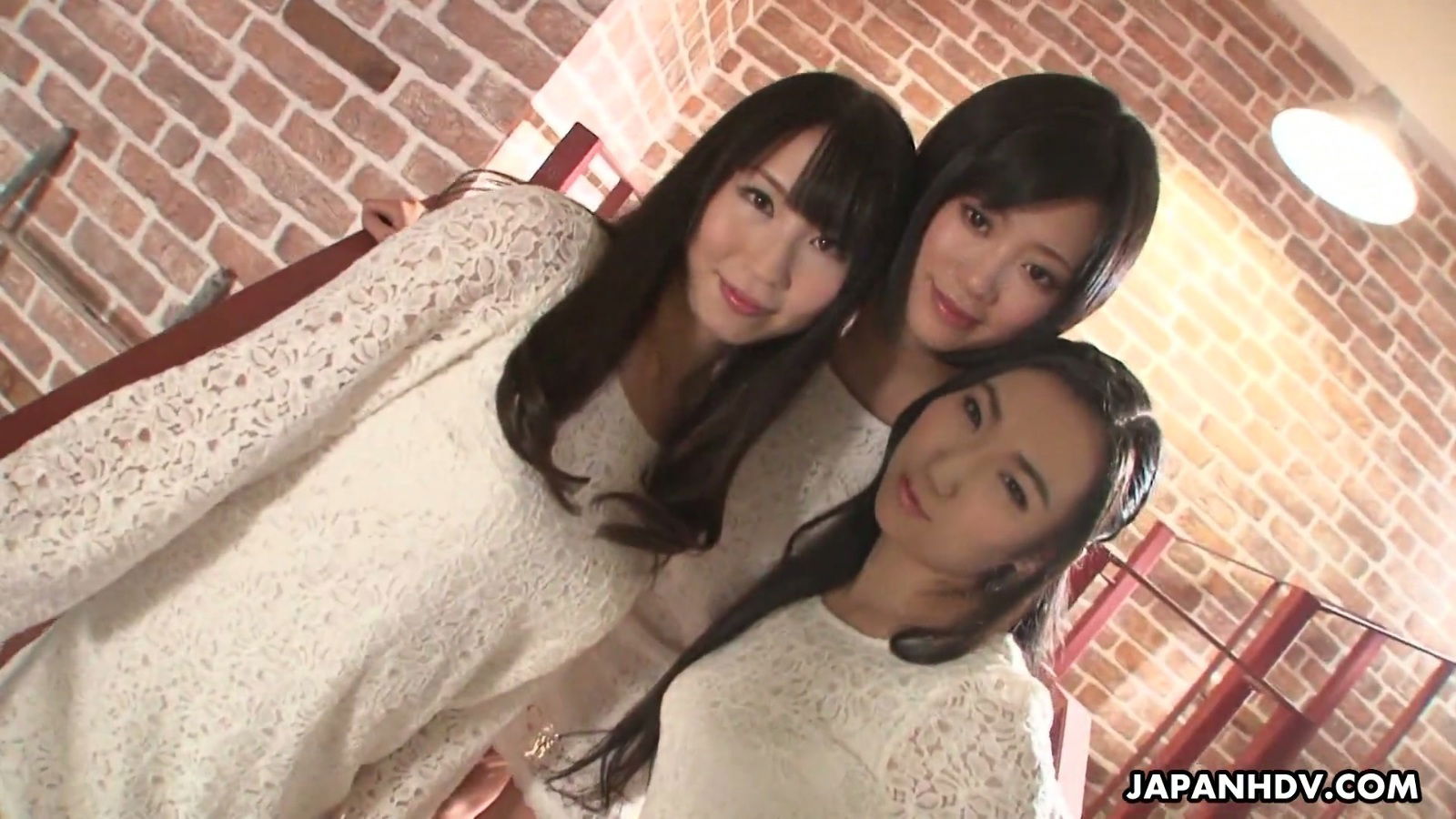 Charming Japanese cutie Sanae Momoi and her sexy friends love sex toys