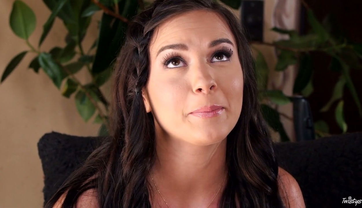 Sexy porn actress Kaley Kade talks to hot brunette gal