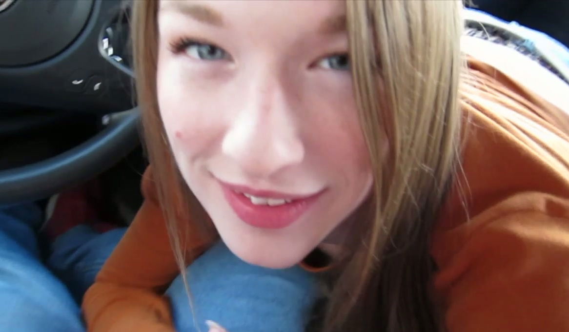 Pretty girl with dirty mind Gemma Minx gives head in car