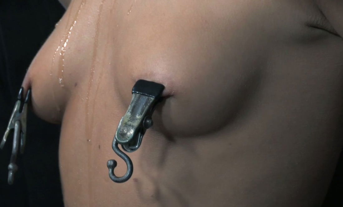 Slutty fair haired bitch Alina West bound post feels pain having hard BDSM