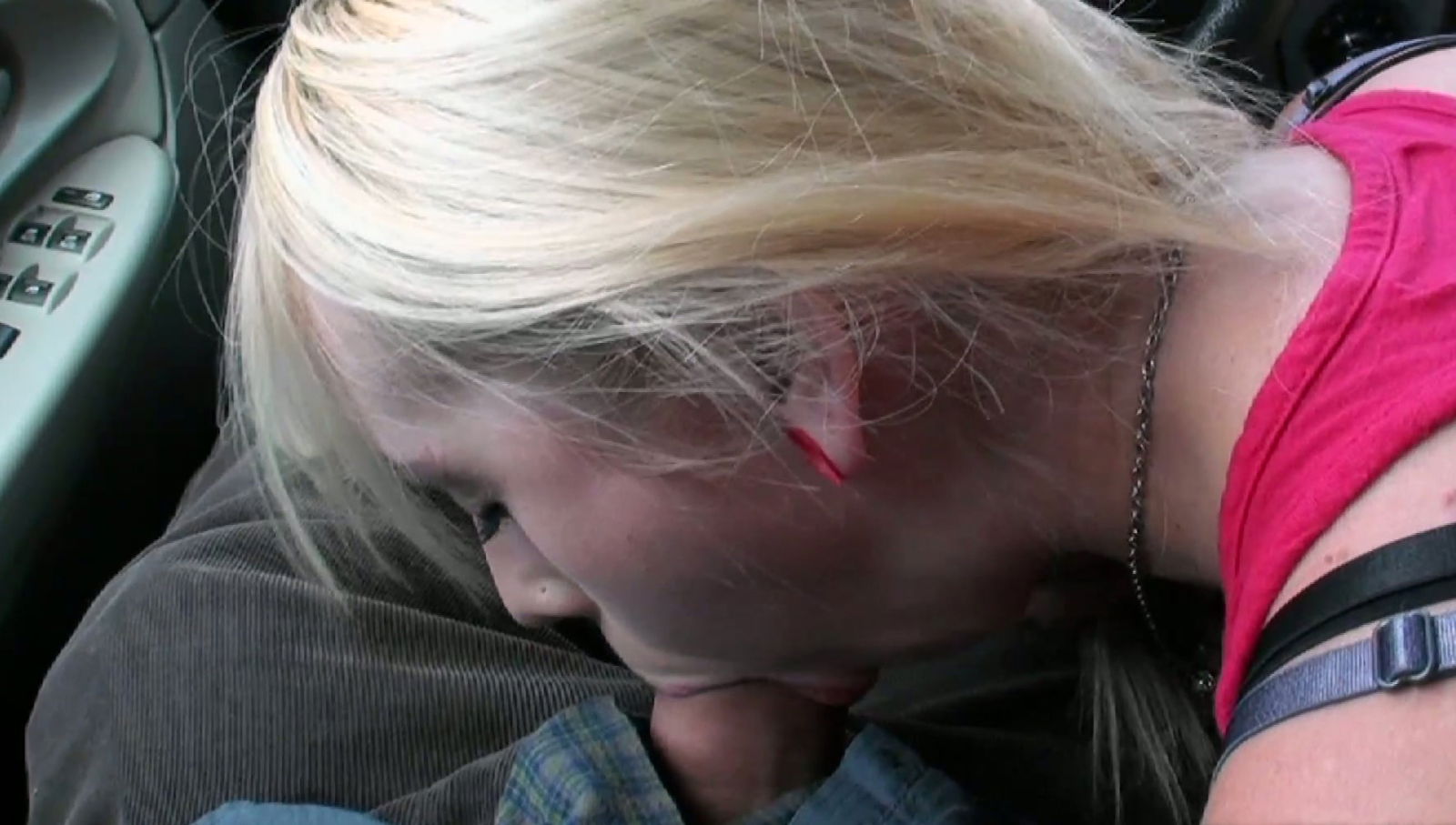 Slender blonde Brandi Blunt gives lover hell blowjob